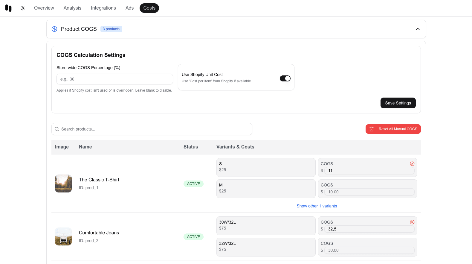 Costs Management